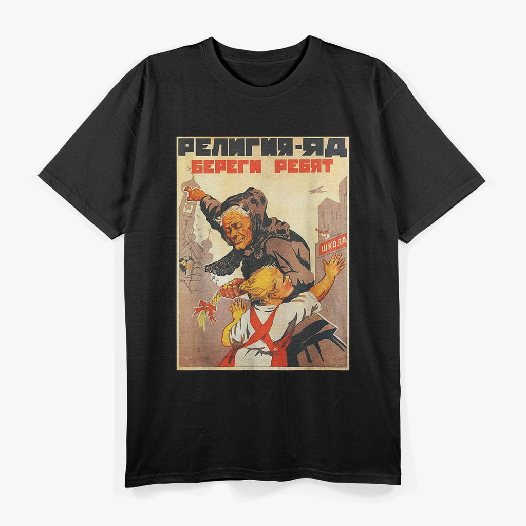 Soviet Union USSR – Vintage Atheism Propaganda Poster T-Shirt