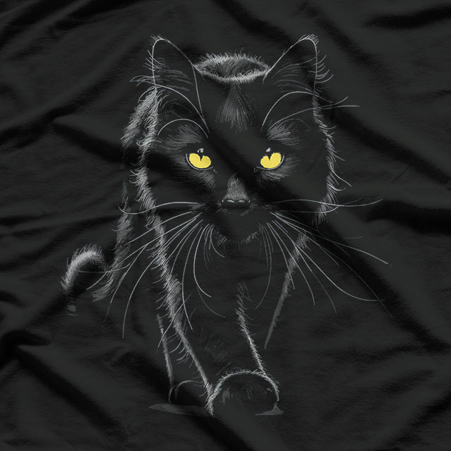 Black Cat Green Eyes – Mysterious Feline Pet Lover T-Shirt