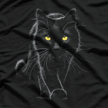 Black Cat Green Eyes – Mysterious Feline Pet Lover T-Shirt