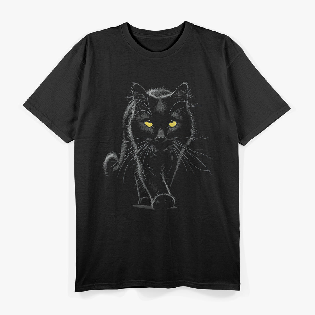 Black Cat Green Eyes – Mysterious Feline Pet Lover T-Shirt