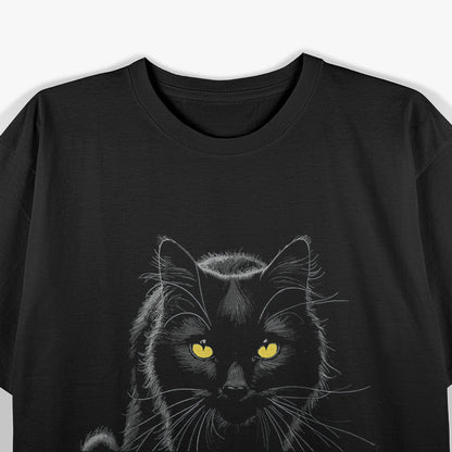 Black Cat Green Eyes – Mysterious Feline Pet Lover T-Shirt