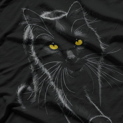 Black Cat Green Eyes – Mysterious Feline Pet Lover T-Shirt