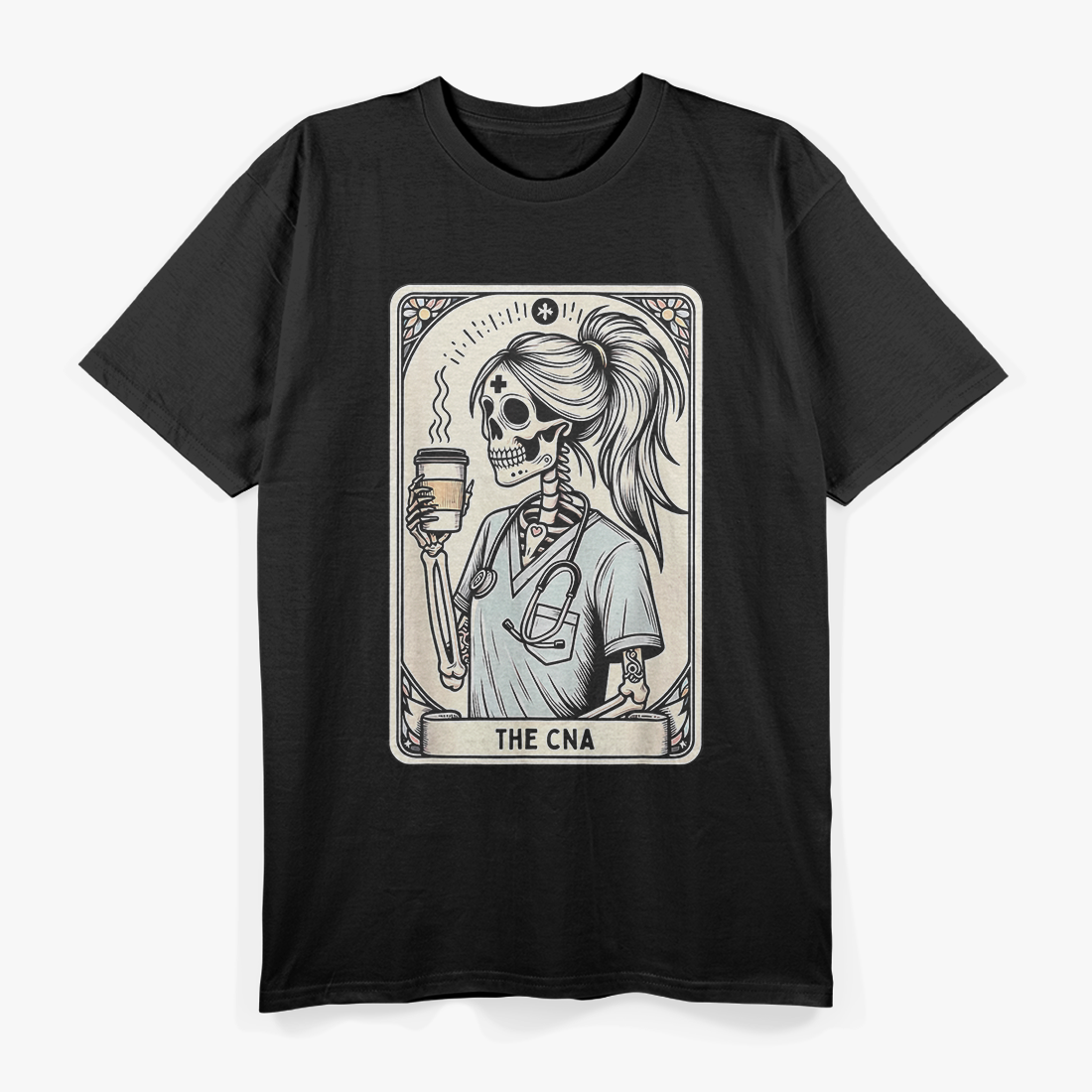 Certified Nurse Assistant Skeleton Tarot CNA Halloween T-Shirt