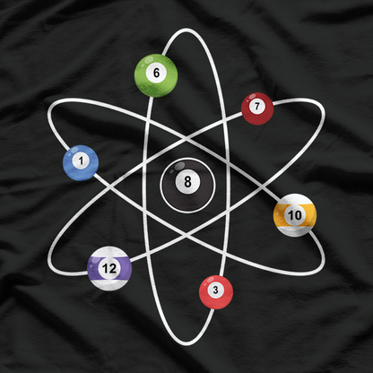 Atomic Cue Ball – Science Meets Billiards Humor Love T-Shirt