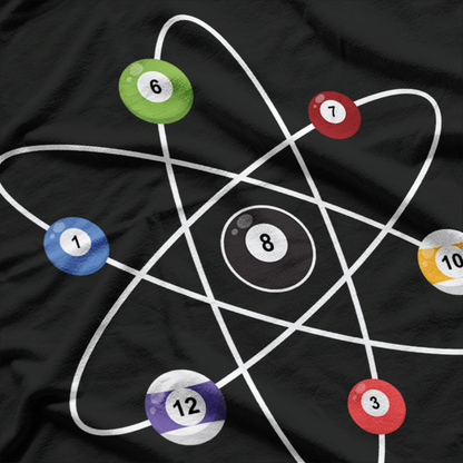 Atomic Cue Ball – Science Meets Billiards Humor Love T-Shirt