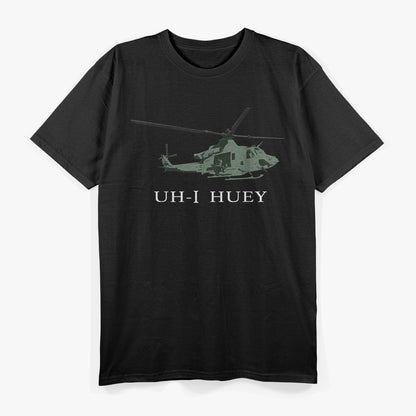 Dark UH-1 Huey Helicopter Retro Aviation T-Shirt