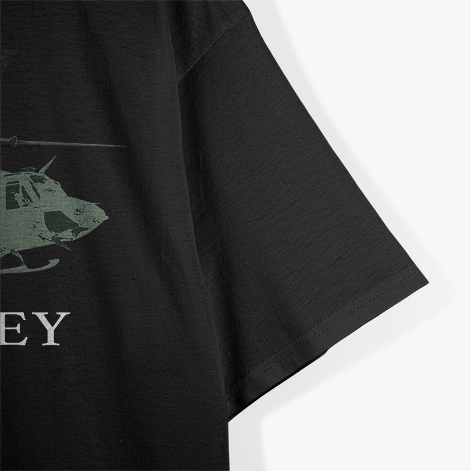 Dark UH-1 Huey Helicopter Retro Aviation T-Shirt