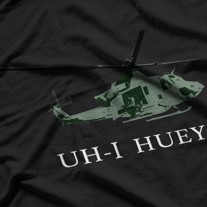 Dark UH-1 Huey Helicopter Retro Aviation T-Shirt