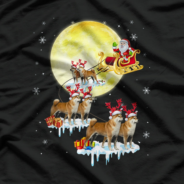 Reindeer Shiba Inu Xmas Funny Christmas Pajama Dog T-Shirt