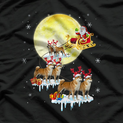 Reindeer Shiba Inu Xmas Funny Christmas Pajama Dog T-Shirt