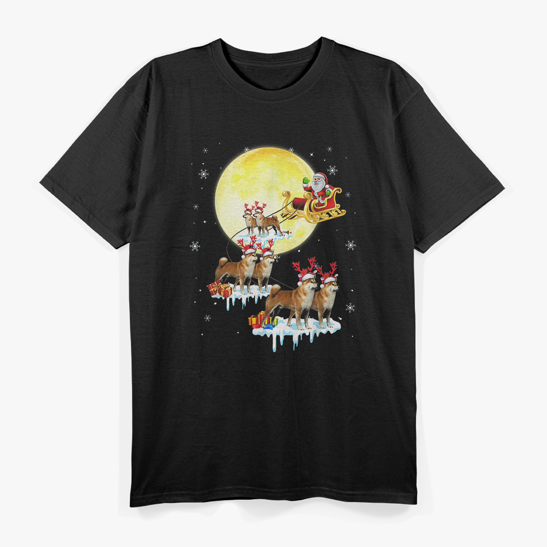 Reindeer Shiba Inu Xmas Funny Christmas Pajama Dog T-Shirt