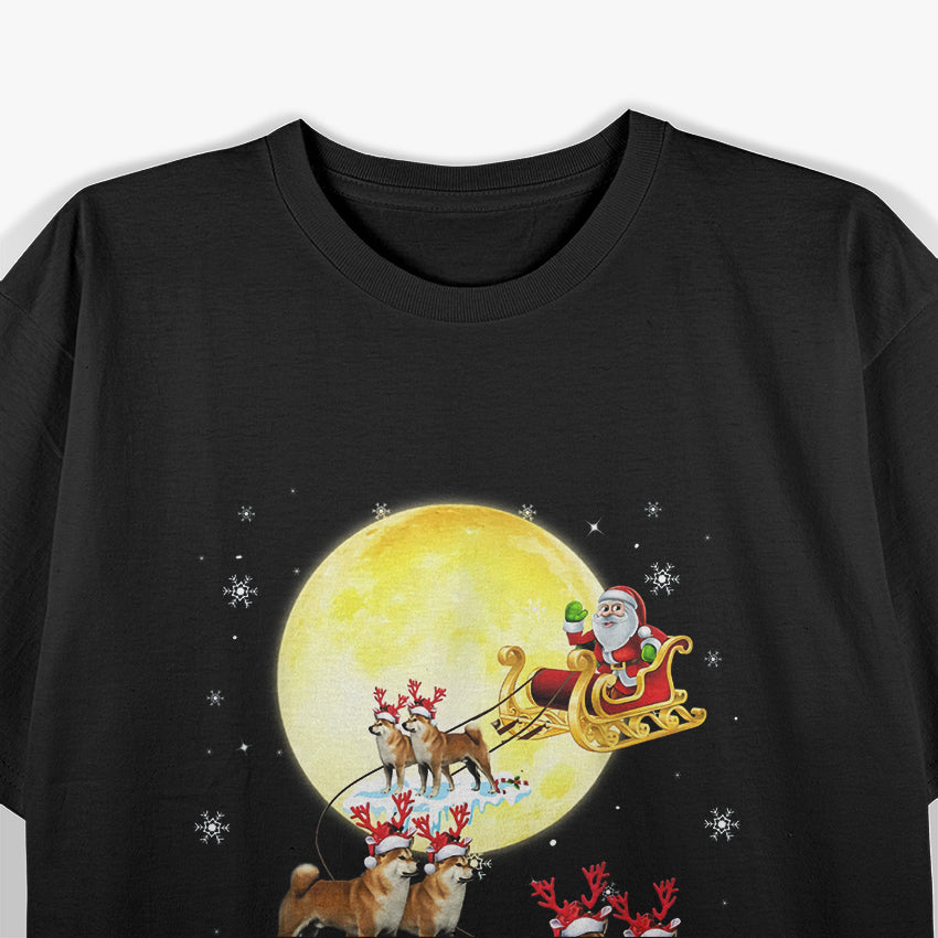 Reindeer Shiba Inu Xmas Funny Christmas Pajama Dog T-Shirt