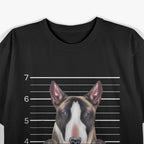 Guilty Dog Mugshot Funny Bull Terrier T-Shirt