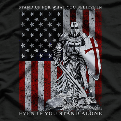 Knight Templar American Flag Crusader T-Shirt