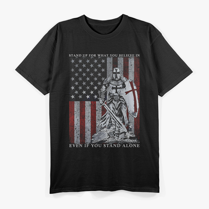 Knight Templar American Flag Crusader T-Shirt