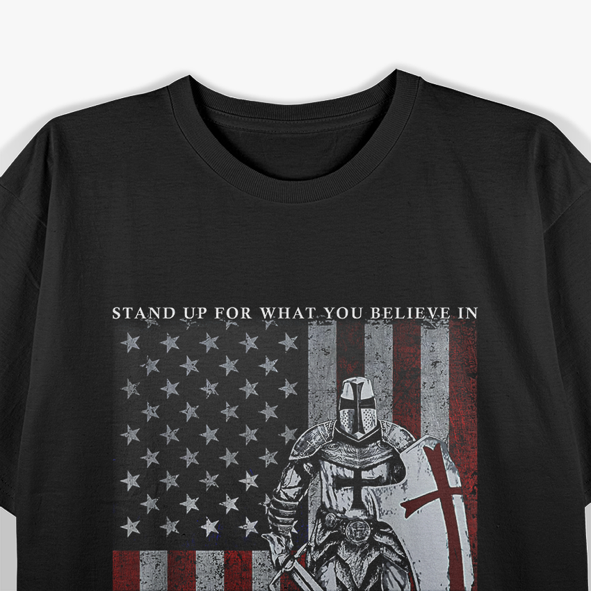 Knight Templar American Flag Crusader T-Shirt