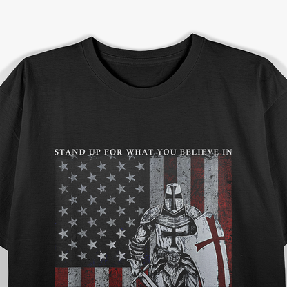 Knight Templar American Flag Crusader T-Shirt