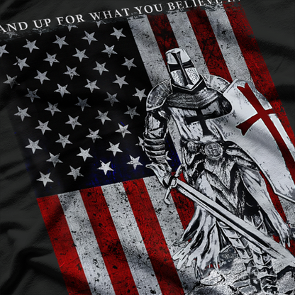 Knight Templar American Flag Crusader T-Shirt