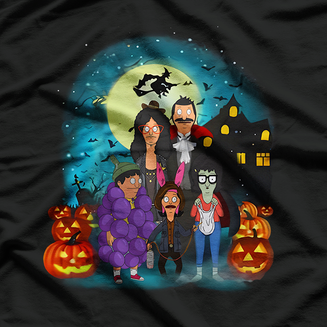 Funny Burger Family Halloween  Cartoon Parody Graphic T-Shirt