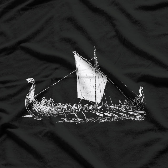 Viking Ship Warriors – Odin Calls, Valhalla Awaits T-Shirt