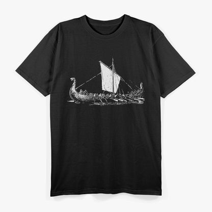 Viking Ship Warriors – Odin Calls, Valhalla Awaits T-Shirt