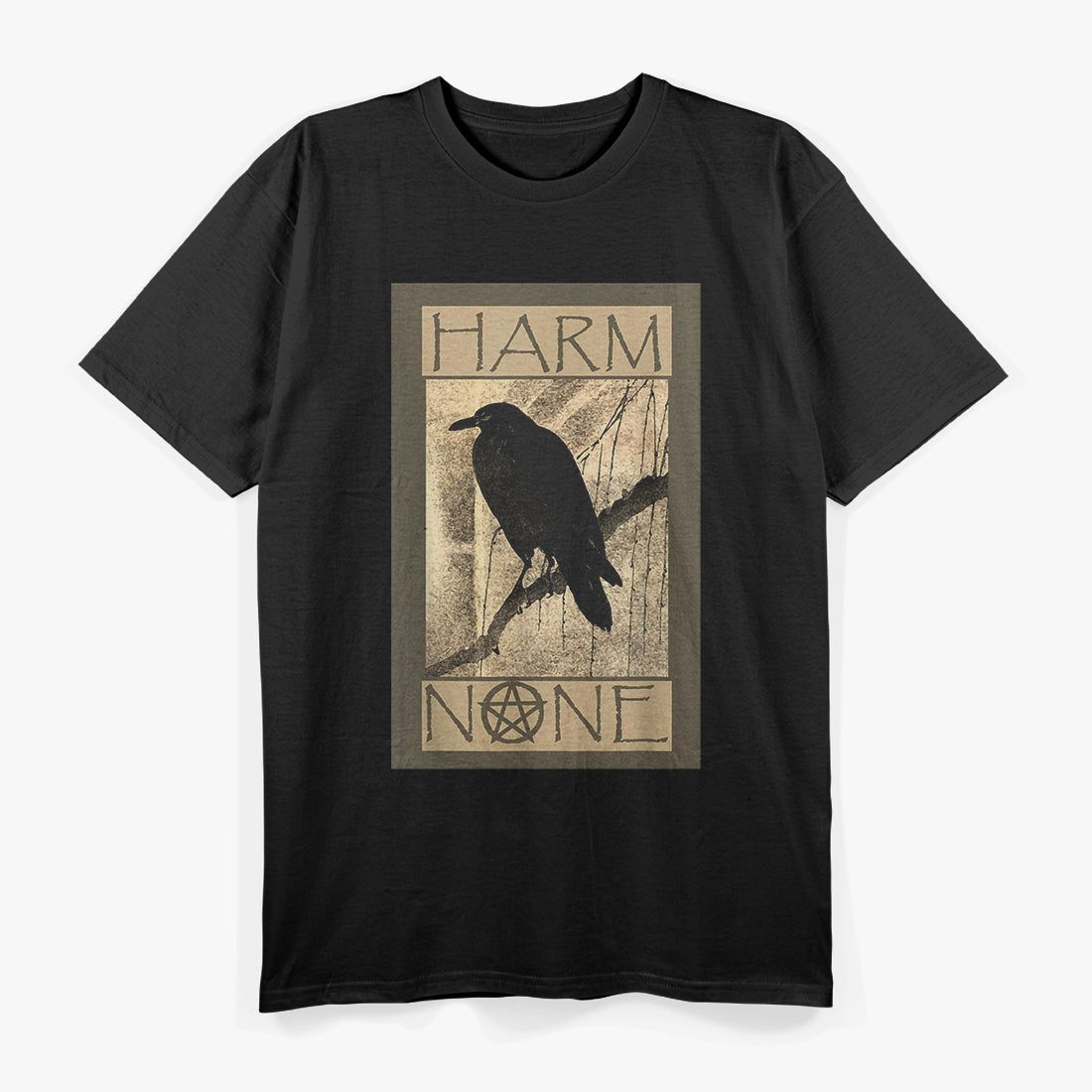 Vintage Harm None Wiccan Pagan Spiritual Quote T-Shirt