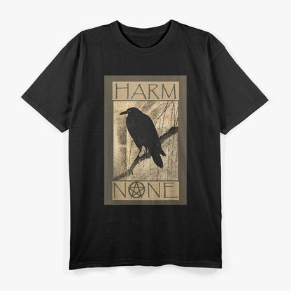 Vintage Harm None Wiccan Pagan Spiritual Quote T-Shirt