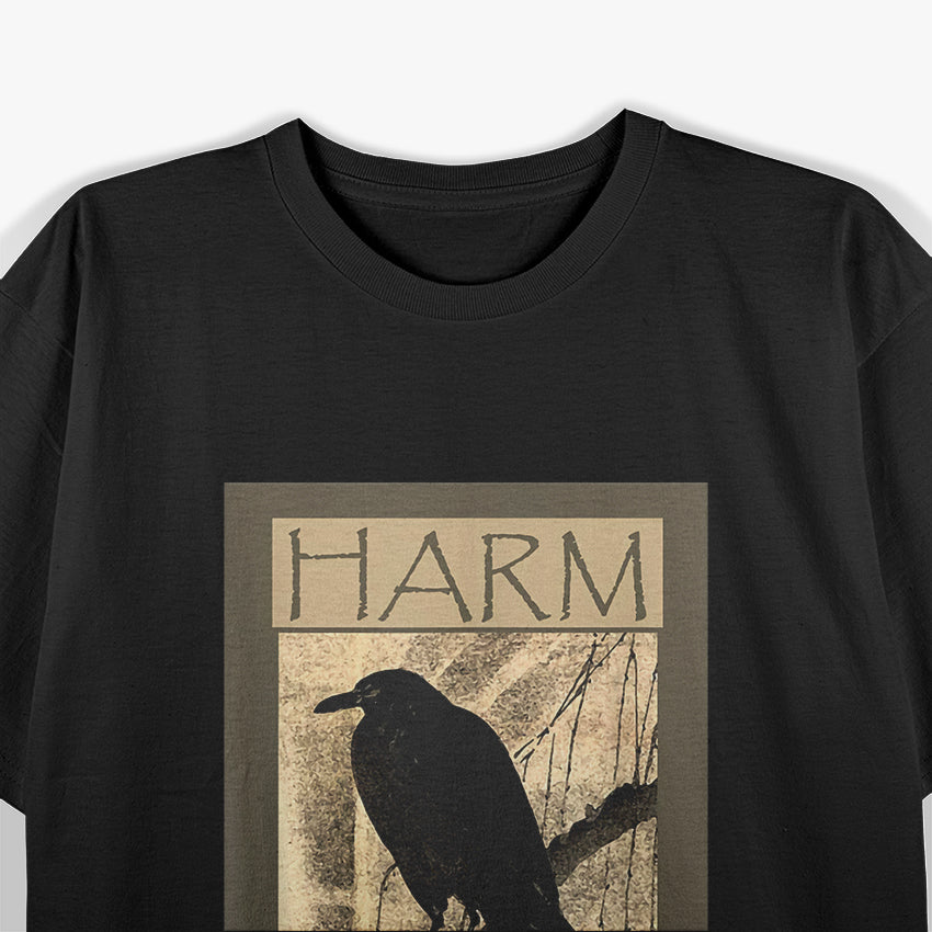 Vintage Harm None Wiccan Pagan Spiritual Quote T-Shirt