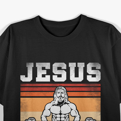 Jesus The Ultimate Deadlifter Funny Christian Gym, Workout Jesus T-Shirt