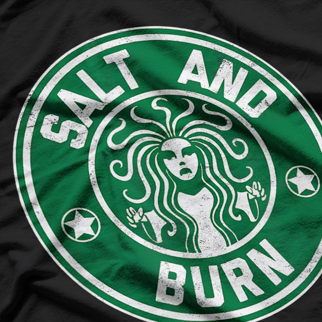 Salt and Burn, Ghost Hunter Supernatural Starbucks Parody T-Shirt