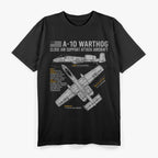 A-10 Warthog Blueprint US Aircraft Plane USAF Airplane T-Shirt
