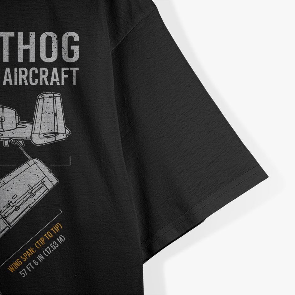 A-10 Warthog Blueprint US Aircraft Plane USAF Airplane T-Shirt