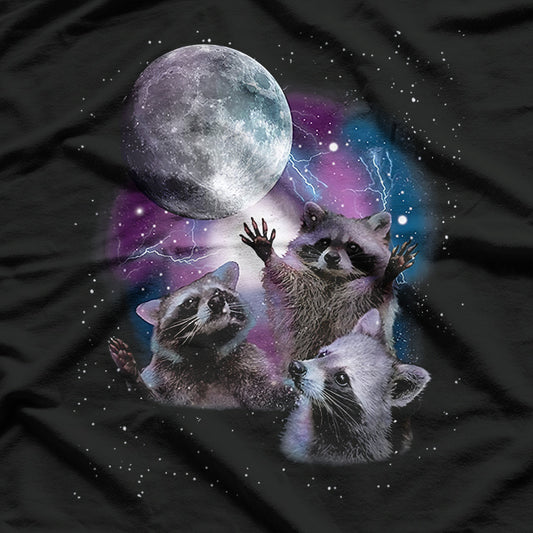 Raccoons Howling at the Moon Funny Raccoon Animal Lover T-Shirt