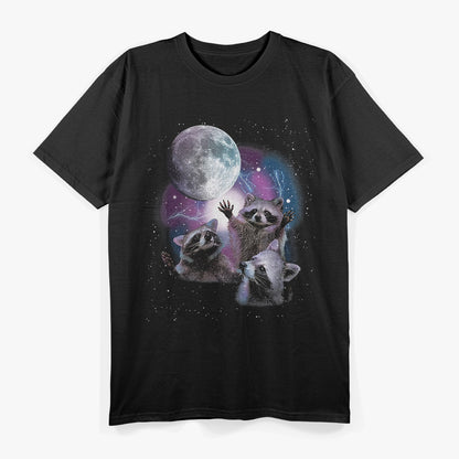 Raccoons Howling at the Moon Funny Raccoon Animal Lover T-Shirt