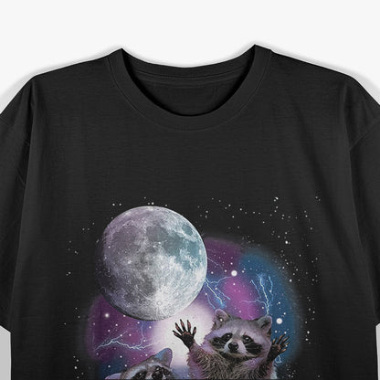 Raccoons Howling at the Moon Funny Raccoon Animal Lover T-Shirt