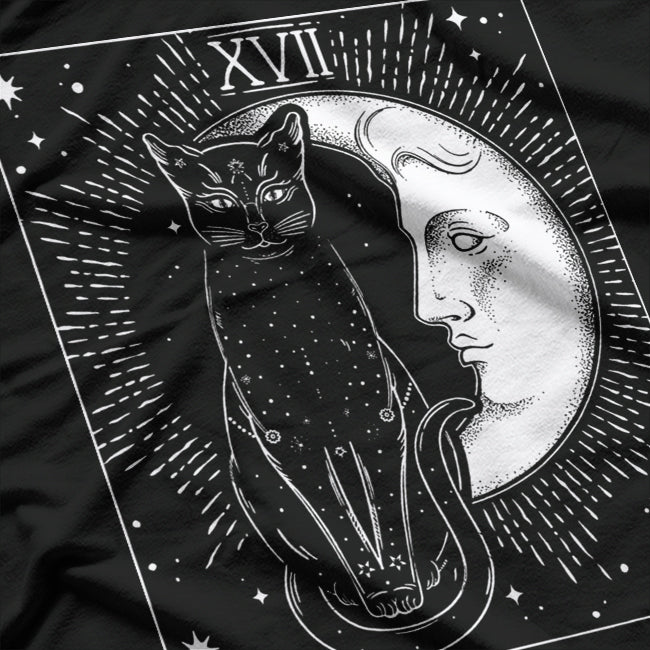 Tarot Card Black Cat Mystic Occult Witchy Spiritual Fortune T-Shirt