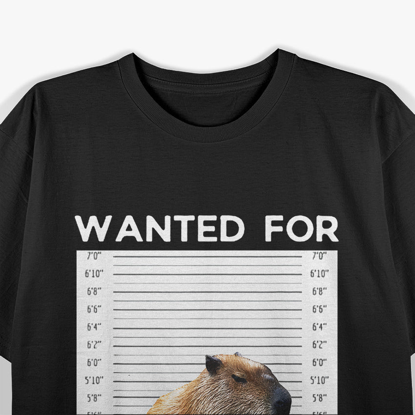 Capybara Mugshot - Wanted for 93 Felonies T-Shirt