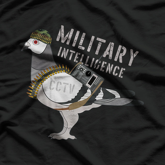 Funny Military Intelligence Birds Flies Spies Pigeon Anatomy T-Shirt