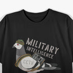 Funny Military Intelligence Birds Flies Spies Pigeon Anatomy T-Shirt