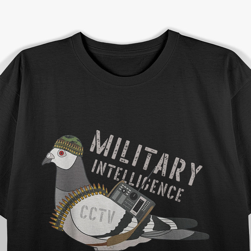 Funny Military Intelligence Birds Flies Spies Pigeon Anatomy T-Shirt