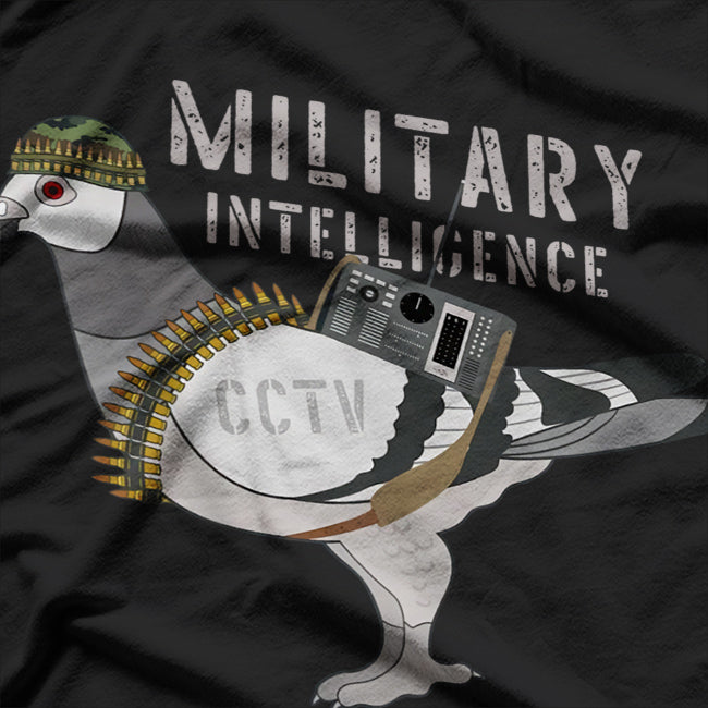Funny Military Intelligence Birds Flies Spies Pigeon Anatomy T-Shirt