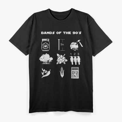 Funny Retro Popular Music Bands of the 90s Rock Pop Culture T-Shirt