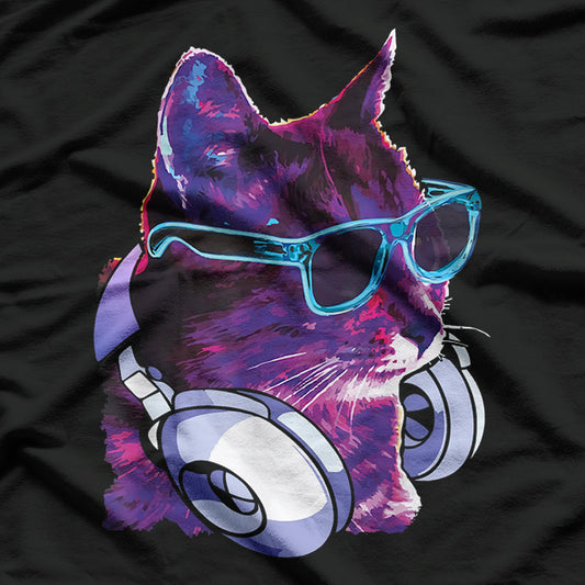 Tech House DJ Cat - Paws on the Decks T-Shirt