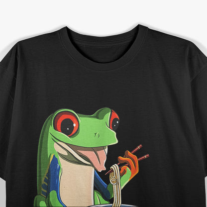 Red Eyed Tree Frog Enjoying Kawaii Ramen Bowl T-Shirt