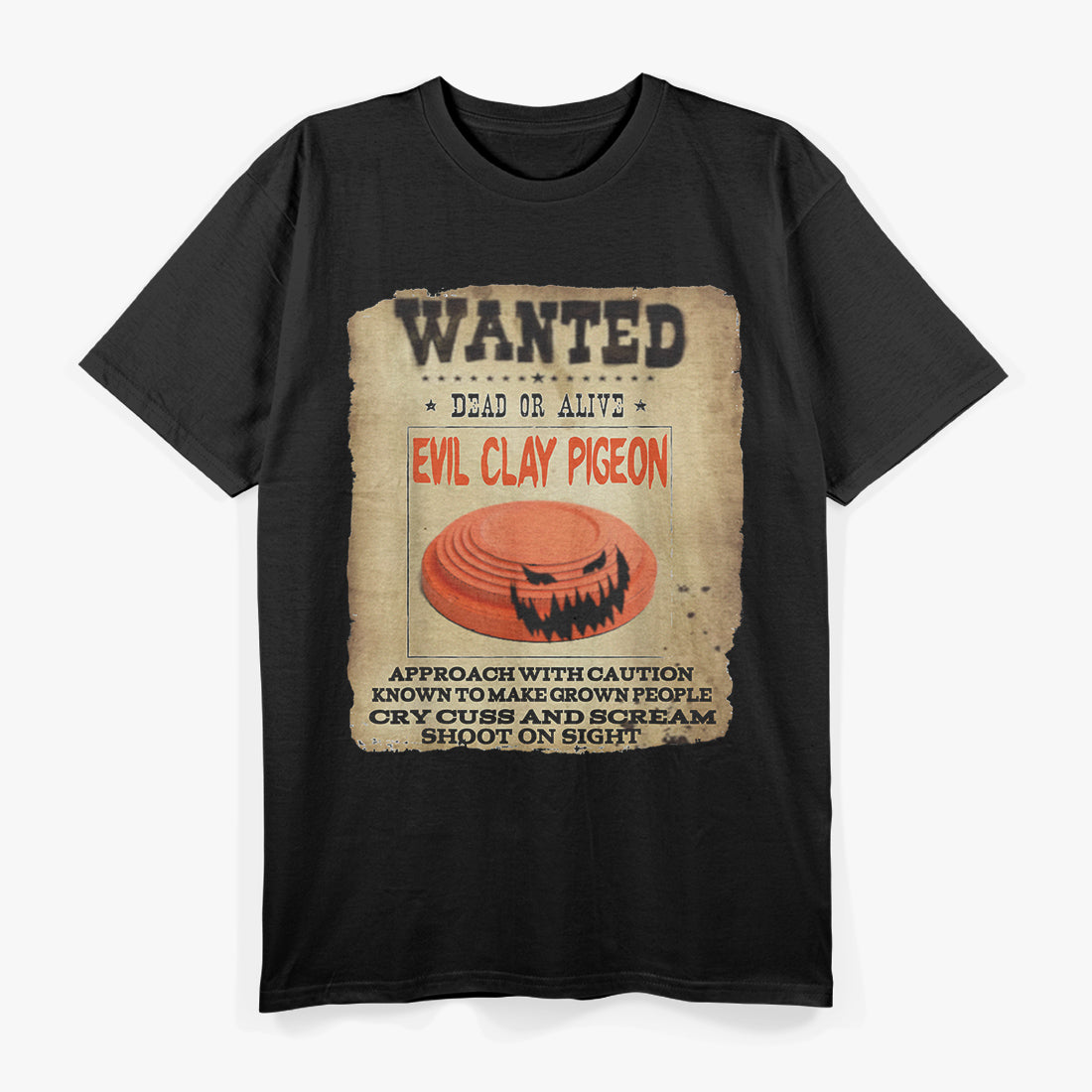 Wanted Dead Or Live Evil Clay Pigeon Funny Trap Sporting T-Shirt