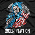 Skeleton with US Flag – Patriotic Spooky Halloween T-Shirt