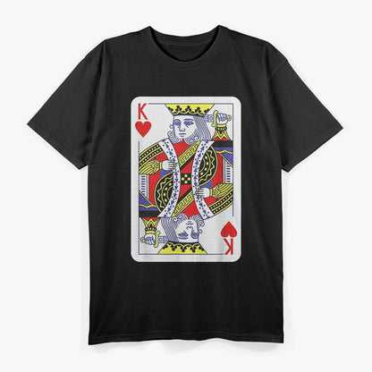 King Of Hearts Playing Cards Halloween Spooky Gambler Costume T-Shirt