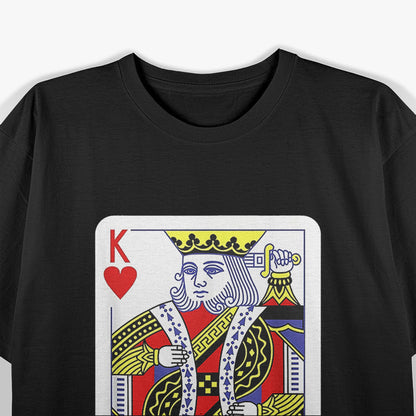 King Of Hearts Playing Cards Halloween Spooky Gambler Costume T-Shirt