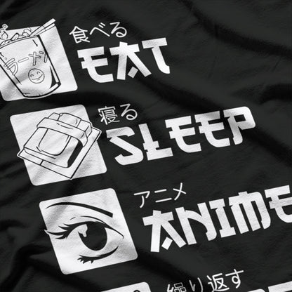 Eat Sleep Anime Repeat Funny Otaku Japan Manga Lover Geek T-Shirt