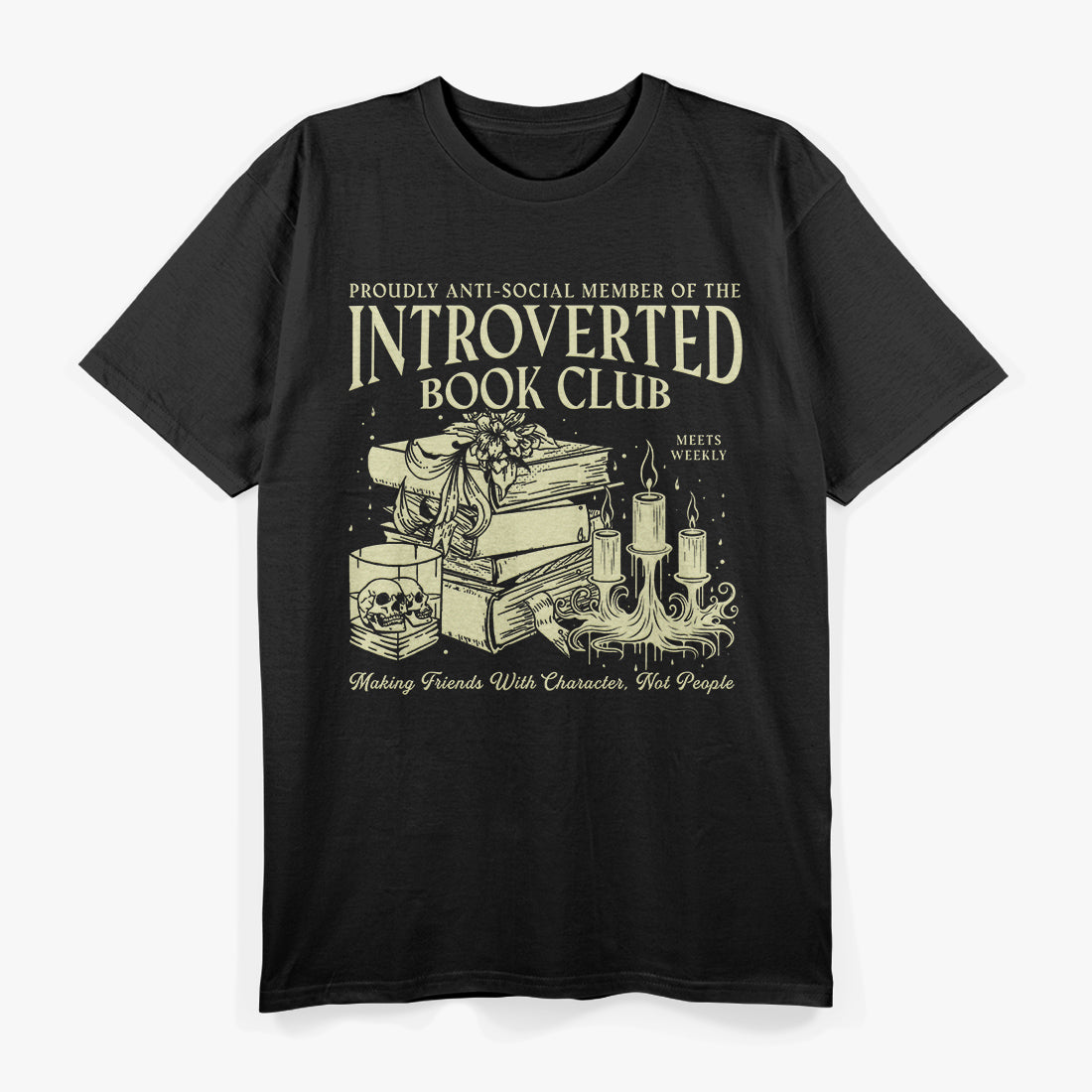 Retro Proud Anti Social Member Of Introverted Book Club T-Shirt